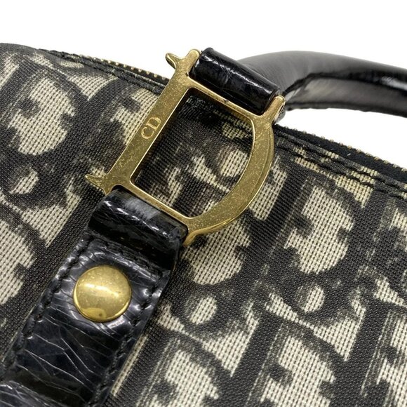 DIOR/ChristianDior Trotteur Black Cream PVC Patent Leather Handbag - Picture 9 of 15